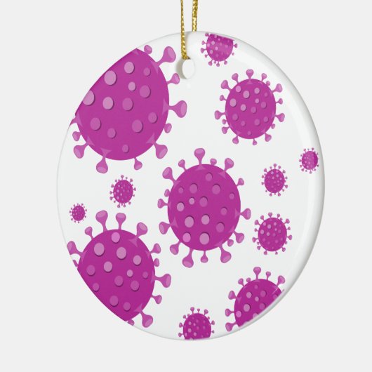 Paarse virale deeltjes keramisch ornament (Links)