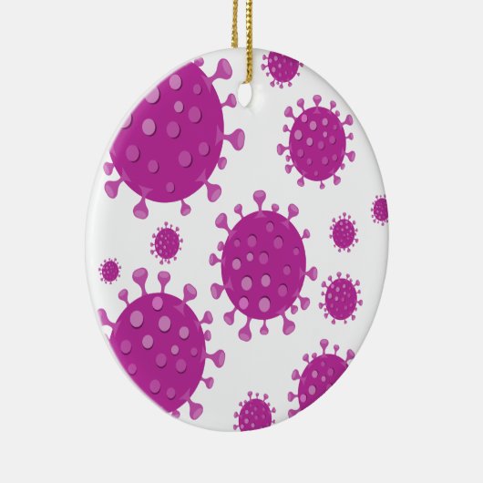 Paarse virale deeltjes keramisch ornament (Rechts)