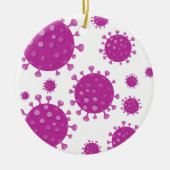 Paarse virale deeltjes keramisch ornament (Voorkant)