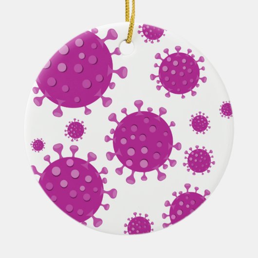 Paarse virale deeltjes keramisch ornament (Voorkant)