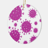 Paarse virale deeltjes keramisch ornament (Links)