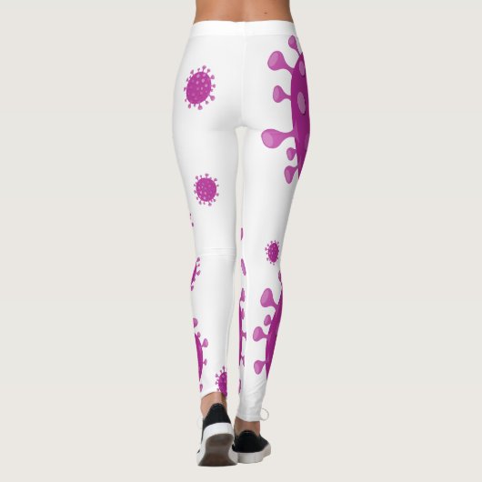 Paarse virale deeltjes leggings (Achterkant)