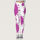 Paarse virale deeltjes leggings (Voorkant)