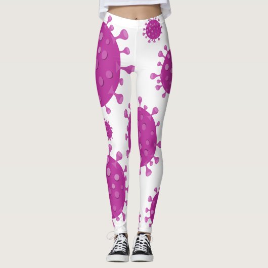 Paarse virale deeltjes leggings (Voorkant)