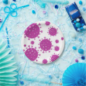 Paarse virale deeltjes papieren bordje (Feest)