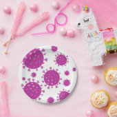 Paarse virale deeltjes papieren bordje (Feest)