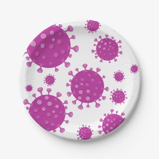 Paarse virale deeltjes papieren bordje (Voorkant)