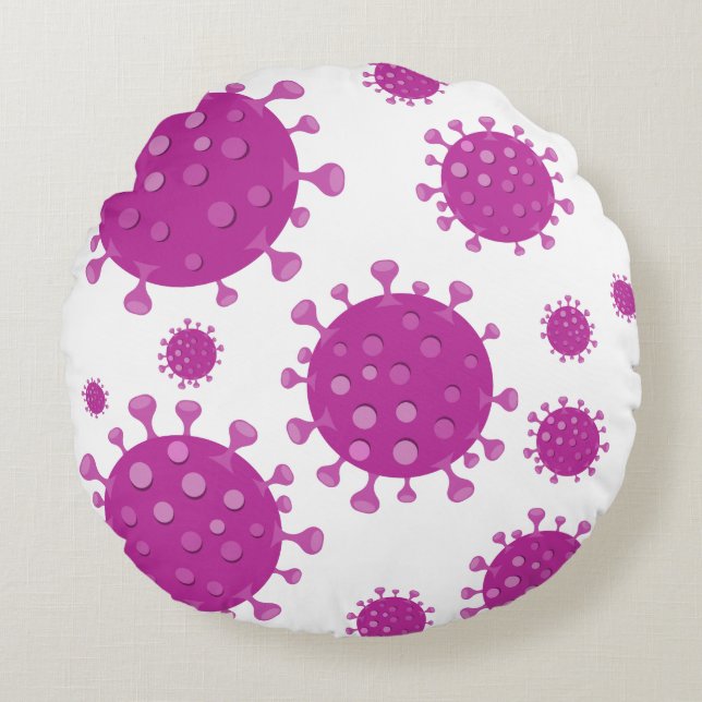 Paarse virale deeltjes rond kussen (Voorkant)