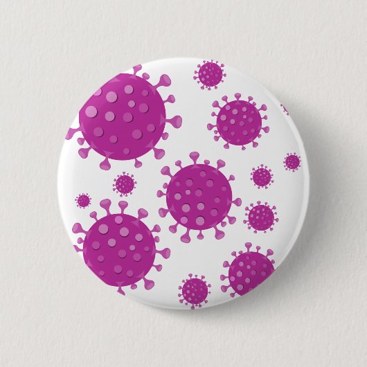 Paarse virale deeltjes ronde button 5,7 cm (Voorkant)