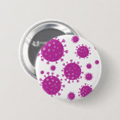 Paarse virale deeltjes ronde button 5,7 cm (Voorkant /achterkant)