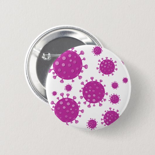Paarse virale deeltjes ronde button 5,7 cm (Voorkant /achterkant)