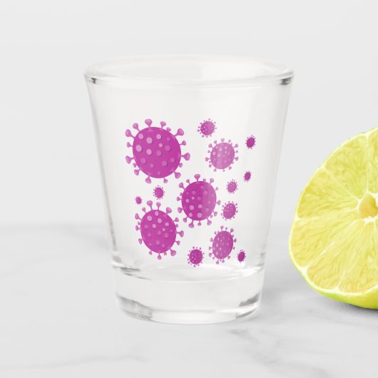 Paarse virale deeltjes shot glas (Voorkant)