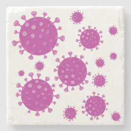 Paarse virale deeltjes stenen onderzetter