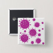 Paarse virale deeltjes vierkante button 5,1 cm (Voorkant /achterkant)
