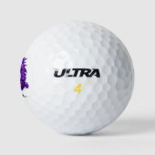 Paarse virus kleine monster cartoon golfballen (Logo)