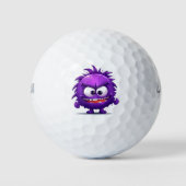 Paarse virus kleine monster cartoon golfballen (Voorkant)