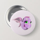 Paarse visButton - Uw kleuren - Tekst Ronde Button 7,6 Cm (Voorkant /achterkant)