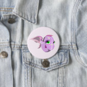 Paarse visButton - Uw kleuren - Tekst Ronde Button 7,6 Cm (In situ)
