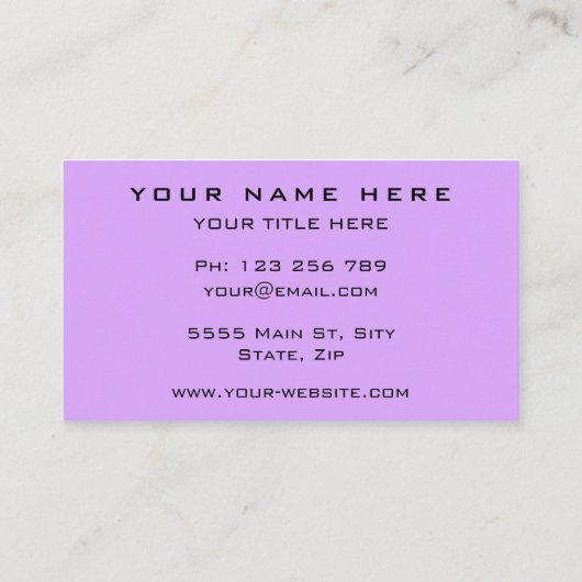 Paarse Visitekaartje Fresh Design - Uw kleuren (Achterkant)