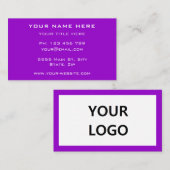 Paarse Visitekaartje ontwerp je eigen kleuren lett (Voorkant / Achterkant)