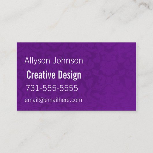 Paarse  Visitekaartjes (Voorkant)