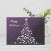 paarse visitekaartjes voor flatkaarten feestdagenkaart (Staand voorkant)