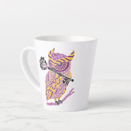 Paarse visorren latte mok (Linkerhoek)