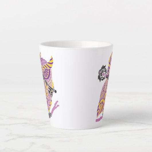 Paarse visorren latte mok (Voorkant)