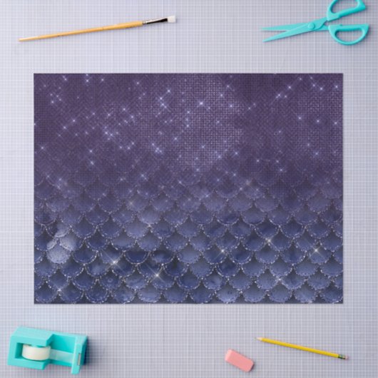 Paarse visschalen onder een Sterrennacht-ontkoppel Tissuepapier (Craft)