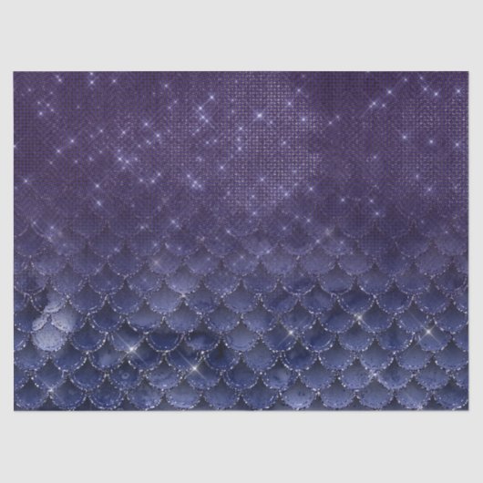 Paarse visschalen onder een Sterrennacht-ontkoppel Tissuepapier (Voorkant)