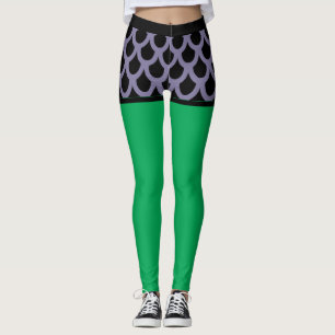 Paarse Vissen Schaal Cartoon Shorts Leggings