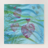 Paarse visserij Puzzle - Een prachtig onderwaterle Legpuzzel (Horizontaal)