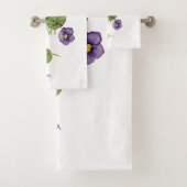 Paarse visten waterverf botanische handdoeken (Insitu)