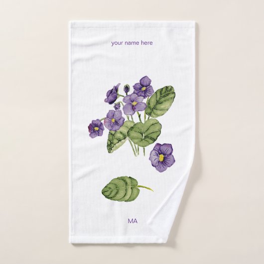 Paarse visten waterverf botanische handdoeken (Handdoek)