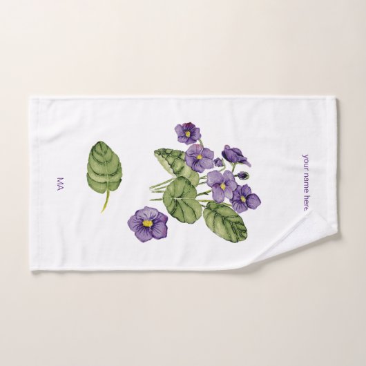 Paarse visten waterverf botanische handdoeken (Handdoek)