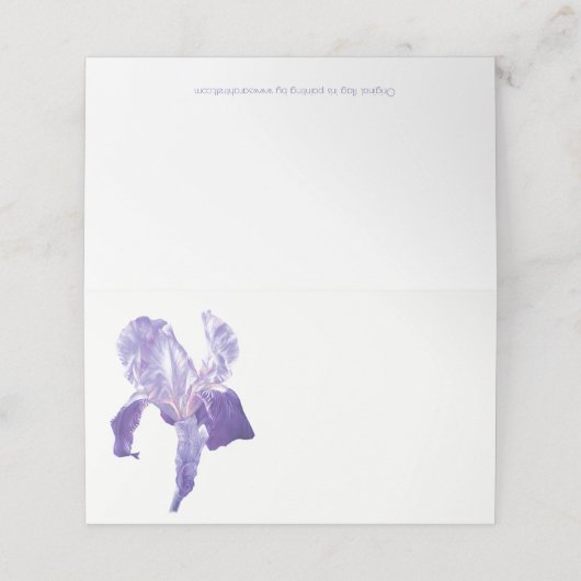 Paarse vlag iris waterverf gast plaats kaarten plaatskaartje (Buitenkant ongevouwen)