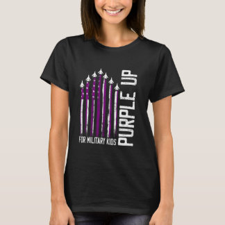 Paarse vlag voor militair kind maand militair kind t-shirt