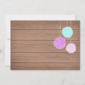 Paarse vlaggen n Fluffs - Baby shower Uitnodiging (Achterkant)