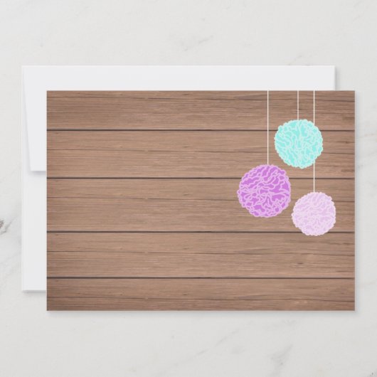 Paarse vlaggen n Fluffs - Baby shower Uitnodiging (Achterkant)