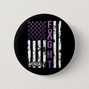 Paarse Vlaglint Alzheimers Bewustzijn September Ronde Button 5,7 Cm