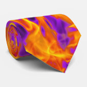 Paarse Vlam | Modern Abstracte Energiedesign Stropdas (Opgerold)
