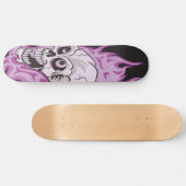Paarse Vlammende Schedel Skateboard (Horizontaal)
