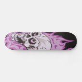 Paarse Vlammende Schedel Skateboard (Horizontaal)