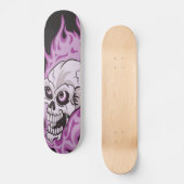 Paarse Vlammende Schedel Skateboard (Voorkant)