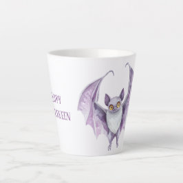 Paarse Vleermuis Griezelige Halloween Latte Mok