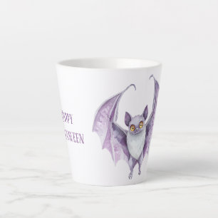 Paarse Vleermuis Griezelige Halloween Latte Mok
