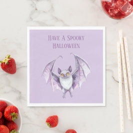 Paarse Vleermuis Griezelige Halloween Servet
