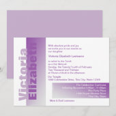 Paarse vleermuis mitswa kaart (Voorkant / Achterkant)