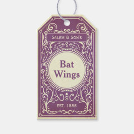  paarse vleermuisvleugels apotheeklabel cadeaulabel