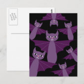 Paarse vleermuizen briefkaart (Voorkant / Achterkant)